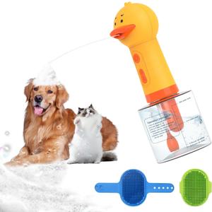 Homrich Electric Dog Soap Dispenser, Automatic Dog Cleaning Foam Machine, Dog Shampoo Sprayer with Brush for Dog and Cat Bathing, Shampoo Foamer for Pet Bathing, Bathroom, Kitchen Sink