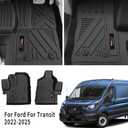 Custom Fit for 2020-2026 Ford Transit 150/250/350 Floor Mats Front Liner 2 Pcs TPE All Weather Accessories (No Transit Connect) (for 2020-2026 Ford Transit)