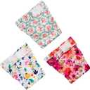 CuteBone Washable Dog Diapers Female No Tail Hole 3 Pack Reusable Doggie Period Training Pants for Docked-Tail Frenchie French Bulldog Boston Terrier Without Tail WWD02M
