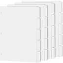 Binder Dividers for 3 Ring Binder, 1/5 Cut Tabs, Letter Size, Blank Write On Page Dividers with 5 Big Tabs for School Office Home, 4 Sets, 20 Dividers, White
