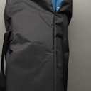 Dowinx Oversized Rocking Camping Chair, Fully Padded Patio Chair with Side Pocket and Carry Bag, High Back Portable Lawn Recliner with Headrest, Support 300 lbs, Blue