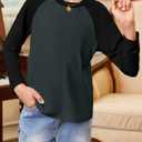 blibean Tween Girls Color Blocked Long Sleeve T-Shirt Size 6-15 Years (XL)