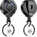 MNGARISTA Upgraded Heavy Duty Retractable Keychain with Belt Clip, 10 OZ Retraction, 31.5" Stainless Steel Cord Key Chain, 3K Carbon Fiber ID Badge Reel Holder with Badge Strap and Key Ring, 2 Pack