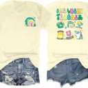 St Patricks Day Shirt Women One Lucky Teacher St. Patrick's Day Shirts for Women School Teach Shirt (L)