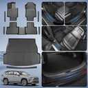 9PCS Custom Fit Floor Mats & Cargo Liner with Door Sill Guards, for 2019-2025 Toyota RAV4 / Hybrid/Prime, All-Weather TPE Floor Liners & Trunk Mat Set, Door Entry Protectors, Black