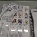 Big Button Phone for Seniors, Corded Landline Telephone with 10 Picture Keys, Phones for Elderly,One-Touch Dialling,Suitable People with Vision Disorders/Hearing Damage (EX-LD-828-01) White