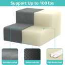 YENING Large Dog Stairs for High Beds - Extra Wide Pet Steps for Large Dogs to Get on Tall Bed 3 Deep Step Cat Ramp for Couch 2 Steps