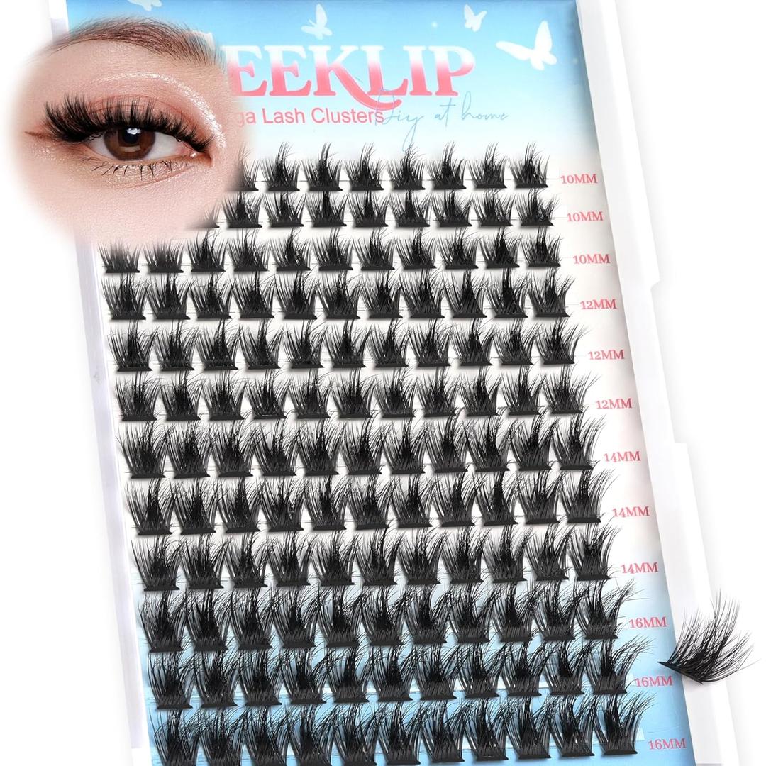 2 x Manga Lash Clusters Spiky Fluffy Lash Clusters 10-16mm 144pcs DIY Eyelashes Clusters Soft Look Like Lashes Extensions (Spikepop)