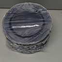 Hioasis 60pcs Blue Plastic Plates - Blue and Silver Disposable Dinnerware with Gold Rim, Heavy-duty, 10.25 inch, Dinner Plates for Party & Wedding