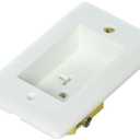 Clock Hanger Recessed Tamper Resistant Receptacle, 15 Amp, 125V, Grounding, Side Wire Terminations, White