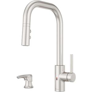 Pfister Zanna Touchless Kitchen Faucet with Pull Down Sprayer and Soap Dispenser, Single Handle, High Arc, Spot Defense Stainless Steel Finish, F529EZN3GS