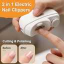 Electric Nail Clipper, Electric Nail Clippers for Seniors with LED Light, Cordless Automatic Nail Trimmer with Adjustable Speed for Fingernails and Toenails (2 Speed Settings, Pink)