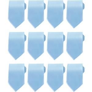 Cuffbow Men's Tie Bulk Groomsman 3.15'' Formal Necktie for Wedding Business (Blue)