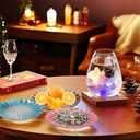 3-Piece 8.3" Glass Dinner Plates,Colored Round Plates, Salad Plates, Chip and Scratch Resistant, Microwave and Dishwasher Safe