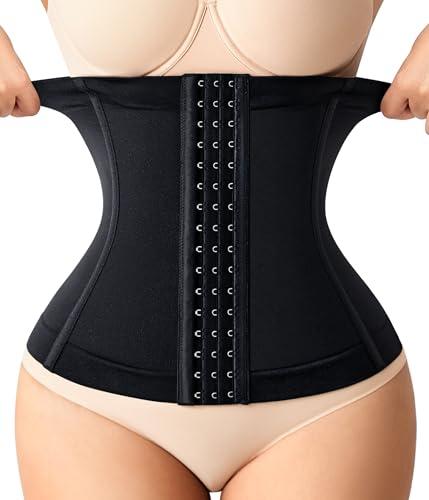 Nebility Waist Trainer for Women Faja Postpartum Belly Band Waist Cincher Corset Shapewear Body Shaper Girdle(Black, Medium)