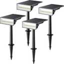 Consciot Solar Spot Lights Outdoor, 4 Pack, White, 600 Lumens, IP65 Waterproof, 6500K Daylight, Solar Landscape Lights for Yard Garden Tree House