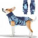 Recovery Suit for Dogs, Dog Onesie Suit for Post-Surgical, Dog Recovery Suit, Dog Clothes for Abdominal Wounds and Skin Conditions, Blue, Small