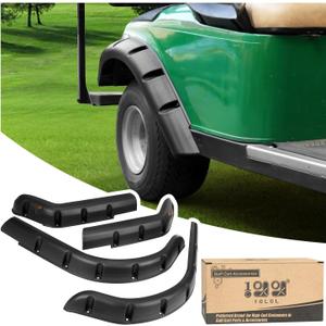 10L0L Upgraded Golf Cart Fender Flares for EZGO TXT 1998-2013 Gas/Electric (Not Fits 48V Electric), with Stainless Steel Screws, Set of 4(Only Fit Original Models)