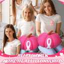 Jetec 12 Inches Pink Pumpkin Pillows Breast Cancer Awareness Decorations Pumpkin Shaped Pillow with Pink Ribbon Pattern for Fall Halloween Home Decor