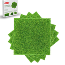 4 Packs 6 X 6 Inch Fake Grass Decor for Crafts, Artificial Grass for Miniature Ornament Projects, Model Turf Grass for DIY Fairy Garden Accessories and Decor Kit 2 Boxes