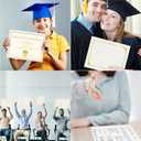 HAUTOCO 50 Packs Certificate Holders, Cream Color Diploma Folders Certificate Covers with Gold Foil Border for Letter Size 8.5x11 Cardstock, Award, Document, Graduation