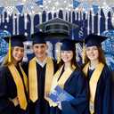 Blue Sliver 2026 Prom Night Party Backdrop Royal Blue Glitter 2026 Graduation Background Class of 2026 Congrats Grad Banner for 2026 Congratulate Graduates Party Decoration (Blue, 82x59 inch (7x5FT))