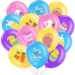 45 Piece Easter Party Latex Balloons Decorations, Easter Eggs Bunny Chick Balloon Hello Spring Happy Easter Decor for Spring Easter Birthday Theme Party Supplies Indoor Outdoor