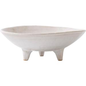 6" Small Decorative Bowl, Multi-Purpose Decorative Bowls for Keys, Candy and Home Decor, Ceramic Bowl Retro White