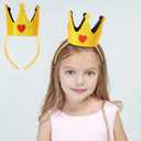 CAVETEE Glitter Headband for Women, Sparkly Princess Headband Hair Accessory for Girls Birthday & Party (Gold+red Heart)