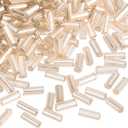 uxcell 1300Pcs Glass Bugle Beads, 4x1.7mm Tube Mini Loose Glass Seed Spacer Bead for DIY Earrings Necklaces Bracelets Jewelry Making (Champagne)
