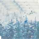 Artoid Mode Xmas Trees Winter Placemats Set of 4, 12x18 Inch Seasonal Blue Christmas Table Mats for Party Kitchen Dining Decoration