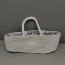 ABenkle Baby Diaper Caddy, Nursery Storage Bin and Car Organizer for Diapers and Baby Wipes, Cotton Rope Diaper Basket Caddy, Changing Table Diaper Storage Caddy (Large, White)