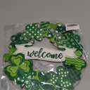 Wooden St. Patrick's Day Decoration Shamrock Door Wreath for Front Door Sign Wall Signs Shamrock Clover Spring Decoration, Irish Sign Welcome Hanging for Home Decor Party Outdoor Indoor Supply