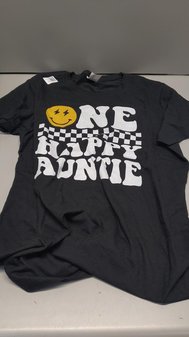 One Happy Dude 1st Birthday One Cool Auntie Family Matching T-Shirt, M