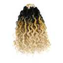 8 Inch Goddess Locs Crochet Hair 7 Packs Faux Locs Crochet Hair with Curly Ends for Black Women Pre Looped Soft Loc Crotchet Braids (8 Inch,1B/27/613)