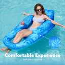 SLOOSH Premium Inflatable Pool Floats Lounger Adult, Fabric Pool Floaties Lounge with Cup Holders Backrest Recliner for Pool Party