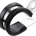LOKMAN 20 Pack 1/2 Inch Stainless Steel Cable Clamp, Rubber Cushioned Insulated Clamp, Tube Holder for Tube, Pipe or Wire Cord Installation