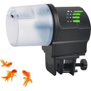 DXOPHIEX Automatic Fish Feeder Food Dispenser Vacation Fish Feeder Powered by Battery and USB for Aquarium and Turtle Tank