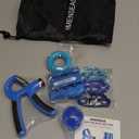 IMENSEAS Grip Strength Trainer 7 Pack Adjustable, Finger Stretcher Resistance Extensor Bands, Finger Exerciser, Hand Gripper Strength Ring & Stress Ball (Blue)