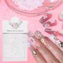 4 x 800 Pcs White 3D Flowers for Nails, 3D Acrylic Flowers Blossom Beads for Nail, Small Floral Petal with Pearls Rhinestone Charms for Nails Design
