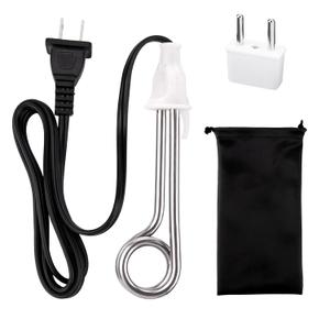 Travel Camping Accessories Tea Immersion Heater  Portable Immersion Water Heater 300W Dual Voltage 120/240V （White）