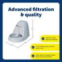 PetSafe Drinkwell Platinum Cat Water Fountain - Pet Fountain for All Pet Sizes, Encourages More Drinking, Includes Replaceable Carbon Filter, Indoor Use, Grey (168 oz/5L)