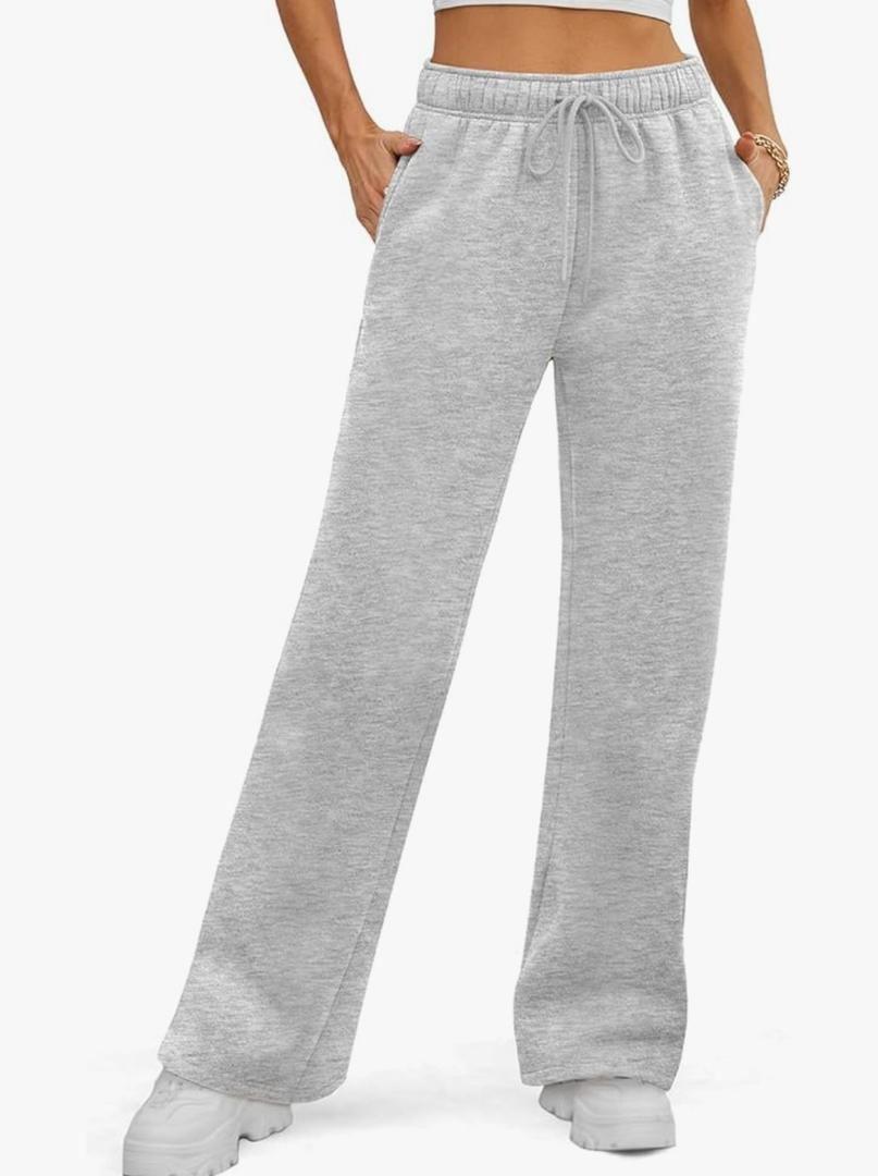 ATHMILE Womens Sweatpants 2025 Fall Baggy Wide Leg Sweatpant Fleece Lined Straight Leg Sweat Pants, Smal