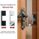 Door Latch Guard Plate 12” with 1” Offset Cover, Satin Nickel, Outward Opening Door Security Guard, Protector Shield for Door Knob/Deadbolt/Mortise/Double Door Lock(1 Pack)