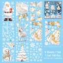 2 x 190Pcs Christmas Snowflakes Santa Claus Reindeer Window Decals Static Stickers for Christmas Decorations Ornaments Holiday Winter Xmas Party Supplies