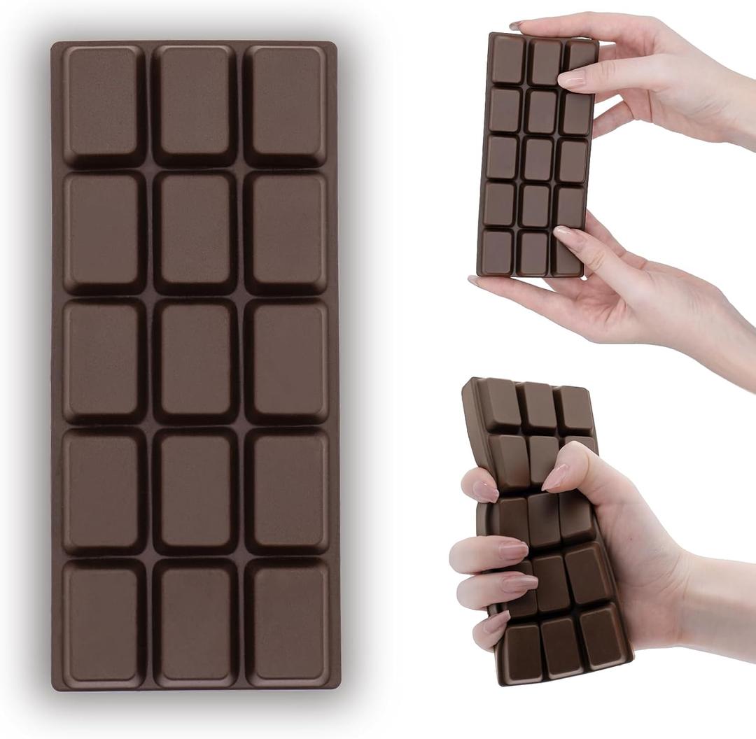 Squishy Chocolate Squeeze Toys for Kids Adults, Slow Rising Black Chocolate Stress Balls for Boys Girls, Ultra Soft Handmade Food Sensory Fidget Toys Anxiety Relief for ADHD/ADD/Autism, Ideal Gifts