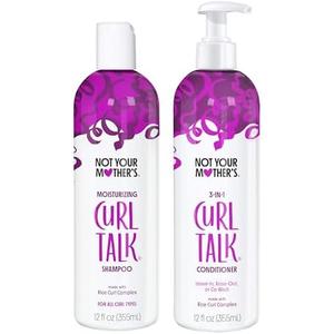 Not Your Mother's Curl Talk Shampoo and Conditioner (2-Pack) - 12 fl oz Each - Cleanse, Hydrate, Moisturize, & Enhance Curls - Long-Lasting Frizz Control for All Curly Hair Types