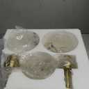 Gold Bathroom Light Fixtures 2 Light Vanity Lights Over Mirror with Clear Glass Lamps Shades Bathroom Wall Lamp for Mirror Kitchen Bedroom Hallway Living Room
