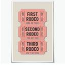 Funny Western Cowboy Wall Art Pink First Rodeo Ticket Stub Poster Trendy Cowgirl Canvas Print Vintage Funky Southwestern Wall Decor for Girls Dorm Apartment Aesthetic 8x12inch Unframed