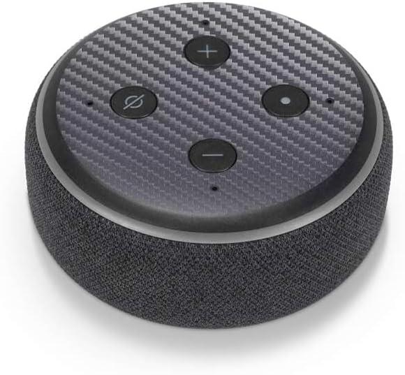 Skinit Decal Audio Skin Compatible with Amazon Echo Dot 3 - Officially Licensed Silver Carbon Fiber Specialty Texture Material Design